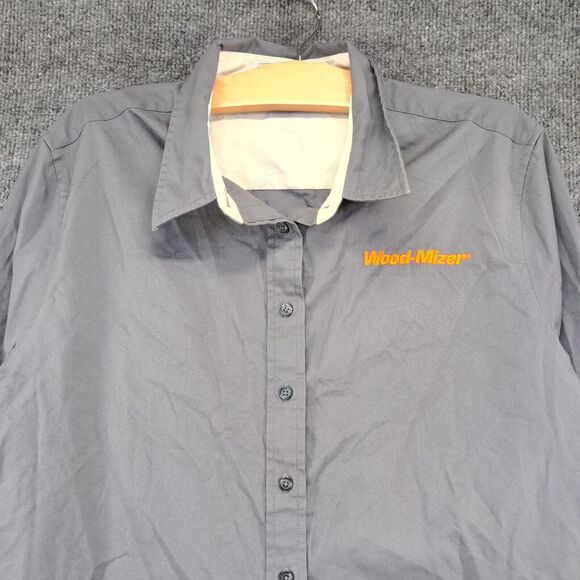 Port Authority Women's Button Front Shirt XL Gray Wood-Mizer Long Sleeve - Picture 3 of 13
